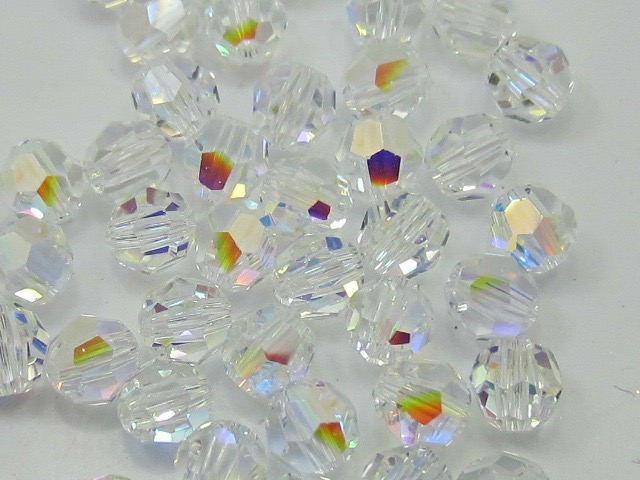 72pcs. 4mm CRYSTAL AB ROUND European BEADS